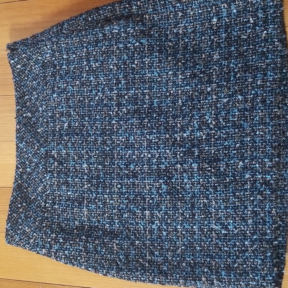 ANN TAYLOR LOFT Tweed Style Skirt - Black, Blue/Green & Tan - Size 0P